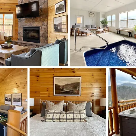 Modern Cabin W Indoor Pool Mtn View Game Room Pigeon Forge Exterior foto