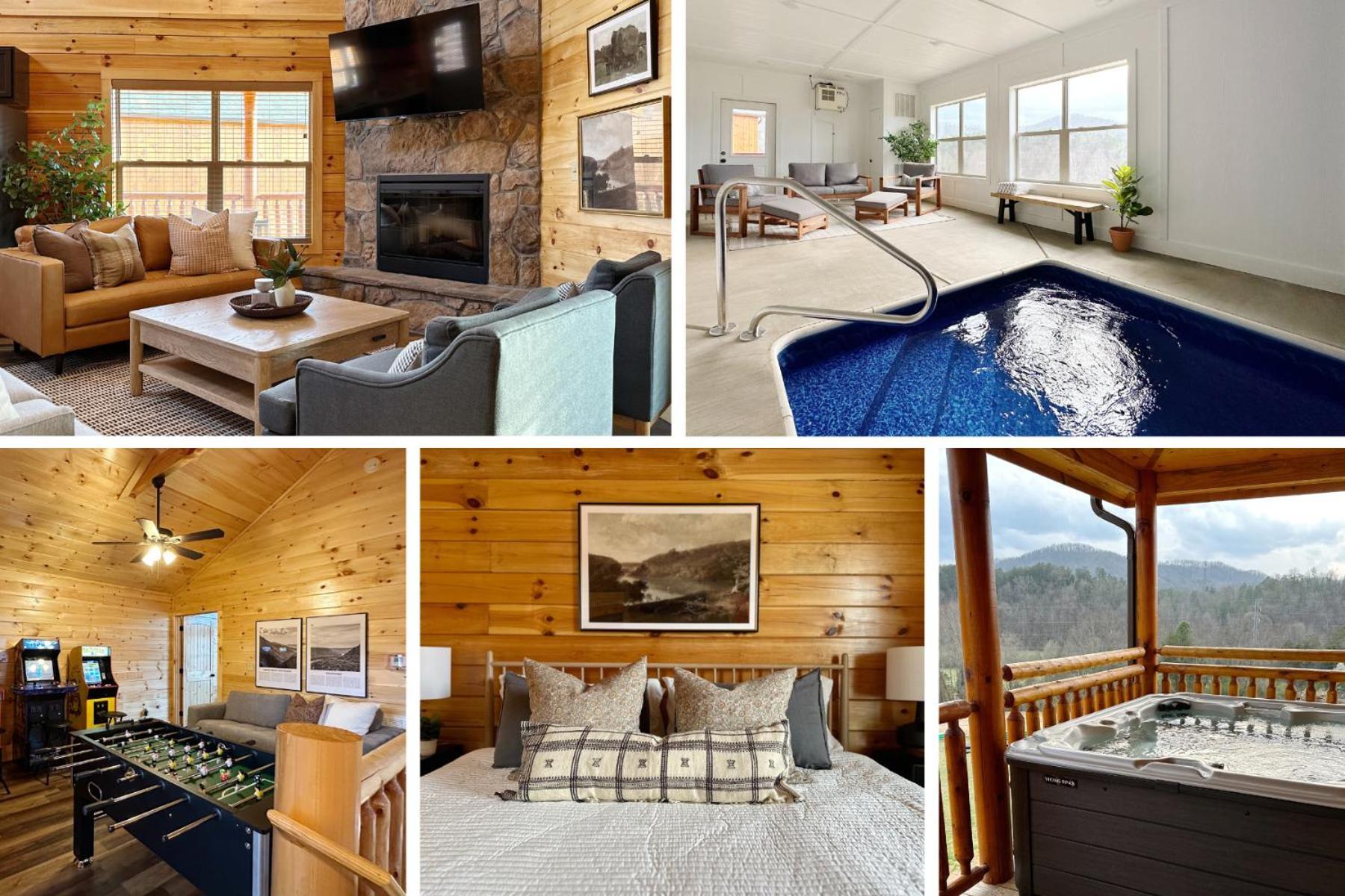 Modern W Indoor Pool Mtn View Game * Pigeon Forge